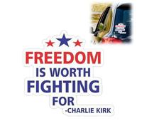 Autocollant Charlie Kirk Freedom Worth Fighting for, RIP Charlie Kirk pour pare-chocs, Fly High CharlieDecal Vinyle Auto Voiture Camion mur ordinateur portable Blanc pour souvenir et hommage