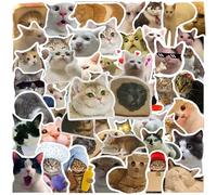 Autocollant Chat, 100 Pcs Autocollants Amusants en Vinyle Motif Chat Kawaii Imperméables pour Amoureux Des Chats, Scrapbooking, Ordinateur Portable, Téléphone