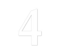 Autocollant chiffre n 4 en blanc I hauteur 10 cm I numéro de maison autocollant chiffre à coller pour l extérieur I boîte aux lettres I porte I résistant aux intempéries I kfz4634