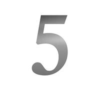 Autocollant chiffre n°5 en argent | Hauteur 10 cm | Numéro de maison autocollant, chiffre à coller pour l'extérieur, boîte aux lettres, porte | Résistant aux intempéries | kfz4795