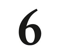 Autocollant chiffre n° 6 en noir | Hauteur 10 cm | Numéro de maison autocollant à coller pour l’extérieur, boîte aux lettres, porte | Résistant aux intempéries | kfz4716