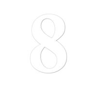 Autocollant chiffre n° 8 en blanc | Hauteur 10 cm | Numéro de maison autocollant, chiffre à coller pour extérieur, boîte aux lettres, porte | Résistant aux intempéries | kfz4638