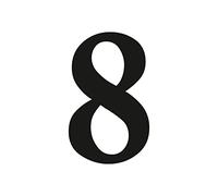 Autocollant chiffre n° 8 en noir I hauteur 10 cm I numéro de maison autocollant, chiffre à coller pour extérieur, boîte aux lettres, porte I résistant aux intempéries I kfz4718