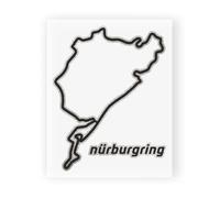 Autocollant - Circuir - Nurburgring - 10 X 12 Cm - Noir - Résistant Et Durable