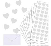 Autocollant Coeur, 600 Pcs, Autocollant en Forme de Coeur Sticker, Auto-adhésif Emballage Enveloppe Cadeau Carte Décoration pour Saint-Valentin Anniversaire Mariage Loisirs Créatifs (Argent)