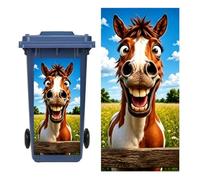 Autocollant coloré de poubelle de dessin animé - décalcomanie de cheval imp | Autocollant auto-adhésif avec grand motif de cheval de 32x14 pouces, pour seaux à déchets et poubelles intérieurs et