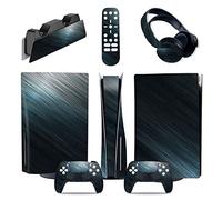 Autocollant Console Pour PS5 Disc Edition & Digital Edition Sticker Vinyl Decal Cover Pour Ps5 Controller & Charging Station & Headset & Media Remote 85242 Revêtement(Disc Version)