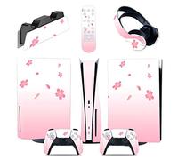 Autocollant Console Pour PS5 Disc Edition & Digital Edition Sticker Vinyl Decal Cover Pour Ps5 Controller & Charging Station & Headset & Media Remote 44574 Revêtement(Disc Version)