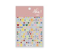 Autocollant Coréen Pour Les Ongles",1 Feuille,Blanc,Nuage,Bleu,3d,Étoile,Lune,Décalcomanie,Pur Crépuscule,Auto-Adhésif,Manucure,Curseur,"Accessoires Re -53 - Type Aha029