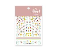 Autocollant Coréen Pour Les Ongles",1 Feuille,Blanc,Nuage,Bleu,3d,Étoile,Lune,Décalcomanie,Pur Crépuscule,Auto-Adhésif,Manucure,Curseur,"Accessoires Re -53 - Type Aha005