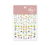 Autocollant Coréen Pour Les Ongles",1 Feuille,Blanc,Nuage,Bleu,3d,Étoile,Lune,Décalcomanie,Pur Crépuscule,Auto-Adhésif,Manucure,Curseur,"Accessoires Re -53 - Type Aha006