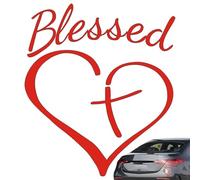 Autocollant Croix de Jésus - Matériau Vinyle Design Cœur Design | Autocollant de Voiture Chrétien avec Message Amour Autocollant Croix Décoratif pour Fenêtre, Mur ou Bouteille D'eau, 14*11.5cm (5.51