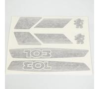 Autocollant Cyclo Marque Peugeot Gris Adapt. 103 (Planche DE 8 PCS)