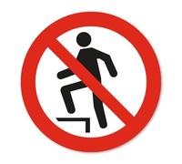 Autocollant d’interdiction P019 Monter interdit selon DIN EN ISO 7010 I Avertissement de sécurité I Protection UV I Résistant aux intempéries I Ø 10 cm I hin804