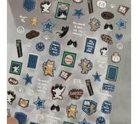 Autocollant d ' ongle en plastique adhésif amovible, décoration de chat rétro pour carnet de manucure, Scrapbooking, Art des ongles de téléphone