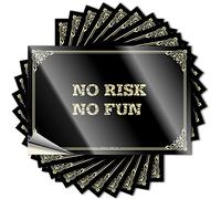 Autocollant d'affirmation, inscription « Teen Stuff Door No Risk No Fun » - 8 x 12 cm