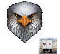 Autocollant d'aigle aux yeux réfléchissants, accessoire de fierté américaine, autocollant de pygargue à tête blanche drapeau américain patriotique, pygargue à tête blanche réfléchissant (White,M)