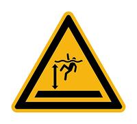 Autocollant Danger Warning Avertissement NF ISO7010 - Sticker Adhésif Signalétique Triangulaire Laminé Plastifié Résistant à l'eau et aux UV - Danger Eaux Profondes - 60x60 cm