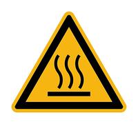 Autocollant Danger Warning Avertissement NF ISO7010 - Sticker Adhésif Signalétique Triangulaire Laminé Plastifié Résistant à l'eau et aux UV - Surface Chaude - 25x25 cm