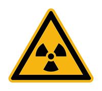 Autocollant Danger Warning Avertissement NF ISO7010 - Sticker Adhésif Signalétique Triangulaire Laminé Plastifié Résistant à l'eau et aux UV - Matières Radioactives - 35x35 cm