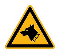 Autocollant Danger Warning Avertissement NF ISO7010 - Sticker Adhésif Signalétique Triangulaire Laminé Plastifié Résistant à l'eau et aux UV - Chien de Garde - 40x40 cm