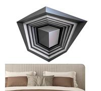 Autocollant d'angle impossible, illusion 3D Sticker mural d'angle - Papier peint géométrique illusion d'optique cubique, amovible - Art moderne - Pour salon, chambre à coucher, bureau