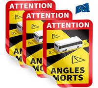 Autocollant d'angle mort France - Angles Morts Autocollant pour camping-car et bus - 17 x 25 cm - Autocollant pour camping-car - Panneau d'avertissement