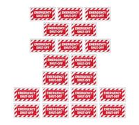 Autocollant D'arrêt D'urgence Lot de 20 2x1 Pouces | Papier Résistant à L'huile, Texte Clair et Visible, Couleur Rouge Vif, pour Stations de Pompage et Environnements Industriels
