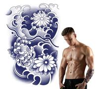 Autocollant d'art temporaire pour le corps - Semi permanent - Faux tatouages avec motifs floraux - Idéal pour les amoureux, les familles et les individus - Élégant, facile à appliquer
