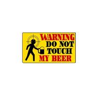 Autocollant d'avertissement de Voiture en PVC, ne touchez Pas à ma bière, 11,9 x 6,7 cm(2PCS)