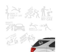Autocollant d'avertissement drôle pour pare-choc, autocollants de voiture amusants pour fenêtre arrière | Ne touchez pas à mon autocollant de voiture | Autocollants drôles de pare-chocs de texte et d’