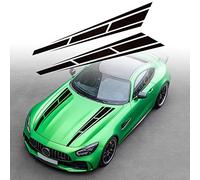 Autocollant De Bande De Capot De Voiture, Universels Auto Racing Body Side Stripe Jupe De Toit De Capot Pare-Chocs Stripe Decal Vinyle Modifié Decal Décoration pour Voitures SUV véhicules, Noir