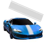Autocollant De Bande De Capot De Voiture, Universels Auto Racing Body Side Stripe Vinyle Modifié Décoration pour Voitures SUV Véhicules, Argent