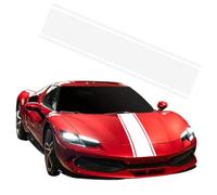 Autocollant De Bande De Capot De Voiture, Universels Auto Racing Body Side Stripe Vinyle Modifié Décoration pour Voitures SUV Véhicules, Blanc