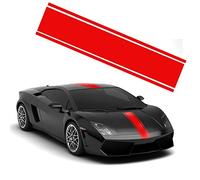 Autocollant De Bande De Capot De Voiture, Universels Auto Racing Body Side Stripe Vinyle Modifié Décoration pour Voitures SUV Véhicules - Rouge