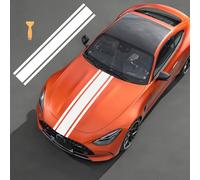 Autocollant de Bande de Coffre de Capot de Voiture Cool, Décor de Décalque de Fenêtre Latérale de Carrosserie de Capot de Course de Voiture, autocollant en Vinyle pour Voitures SUV Jeep, Blanc