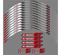 Autocollant De Bord De Roues Autocollants pour Jantes De Moto 17 Pouces pour BMW K1600GT K 1600 K1600 GT 2011-2023, Bandes De Jante, Kit Complet Autocollants De Roue(Titane)