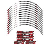 Autocollant De Bord De Roues Autocollants pour Jantes De Moto 17 Pouces pour NC750X NC750 NC 750 X 750X 2014-2023. Kit Complet De Bandes De Jantes. Autocollants De Roue(Titane)