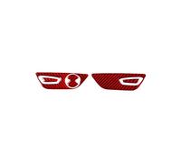 Autocollant de bordure en fibre de carbone compatible avec Ford Mustang S550 2015-2023 (rouge, panneau de commande de réglage du siège 39)