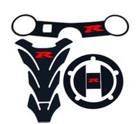 Autocollant de bouchon de réservoir en carbone, tampon de réservoir, fourche Triple arbre, pince supérieure, pour SU&ZUKI GSXR GSX-R 600 750 1000 K3 K4 K5 K6 K7 K8 K9 L17 autocollant réservoir moto