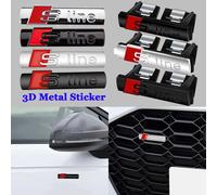 Autocollant de calandre de voiture avec logo 3D S Line, emblème métallique S Line pour Audi Sline RS A3 A4 A5 A6 A7 A8 S3 RS3 RS5 RS6 S4 Q2 Q5 Q3 Sticker Matte Silver