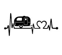 Autocollant de caravane en forme de cœur - Vinyle décoratif pour camping-car avec battement et amour de voyager - Autocollant résistant pour voiture, camping-car ou van - Custom Vinyl (orange)