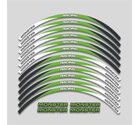 Autocollant de carrosserie Lot De 12 Autocollants Jantes Moto À Rayures Épaisses Pour Ducati Monster 695 696 795 796 1100 1100S 797 821(Green)