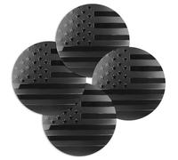 Autocollant de Centre de Roue de moyeu - Insigne de Jante en, Autocollant d'emblème de Drapeau | Couvercle de Colle 4PCS pour Voiture, étiquette Hubcap en Acier Inoxydable, Finition de