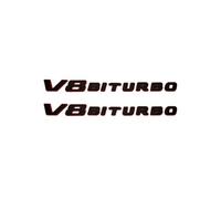 Autocollant de Coffre latéral de Voiture, Nouveau Style 2024, Lettres et Chiffres Bicolores GT50 GT53 GT63 GT63S V8 Biturbo for C190 X290(Black Red V8 BITURBO)