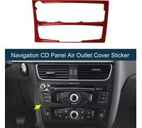 Autocollant De Couvercle De Sortie D'Air Du Panneau Cd De Navigation Pour A4 B8 A5 S5 2009-2016 DšŠcoration Garniture IntšŠrieure De Console Centrale En Fibre De Carbone Rouge