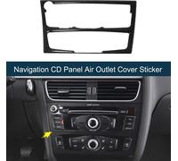 Autocollant De Couvercle De Sortie D'Air Du Panneau Cd De Navigation Pour Audi A4 B8 A5 S5 2009-2016 DšŠcoration De Garniture IntšŠrieure Console Centrale En Fibre De Carbone Noir