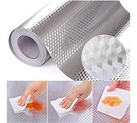 Autocollant de cuisine en feuille d'aluminium résistant à l'huile, étanche pour cuisinière - 40 x 300 cm Style 2