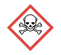 Autocollant de danger I Film résistant aux intempéries avec laminé de protection UV I Symbole de substance dangereuse GHS06 toxique I 10 x 10 cm I Marquage GHS I Avertissement I hin150