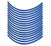 Autocollant de décalcomanie de bande de jante de roue réfléchissante pour la taille de jante de 16-19 pouces universelle de roue de moto de voiture réfléchissante à rayures ...(bleu)